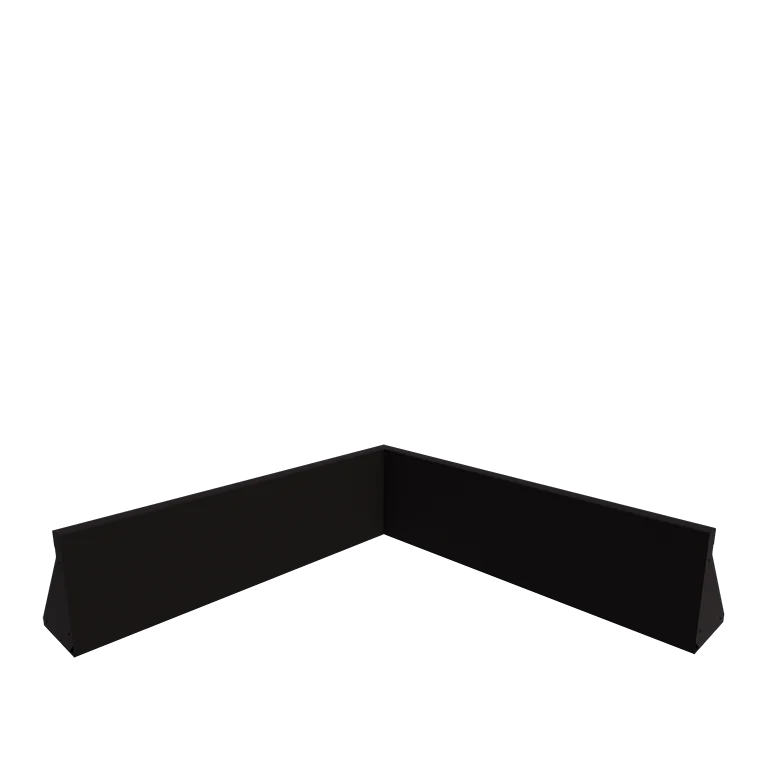 Mur de soutènement en acier - Angle intérieur - 100 x 100 x 30 cm - RAL9005 mat (noir)