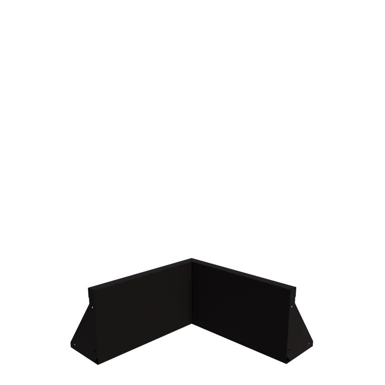 Mur de soutènement en acier - Angle intérieur - 50 x 50 x 30 cm - RAL9005 mat (noir)