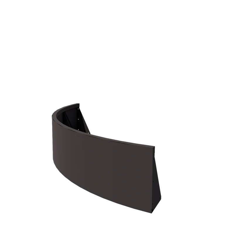 Mur de soutènement en acier - Courbe extérieure - 150 x 150 x 40 cm - RAL7016 mat (gris anthracite)
