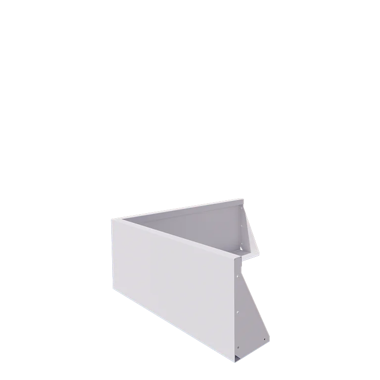 Mur de soutènement en acier - Angle extérieur - 100 x 100 x 40 cm - RAL9010 mat (blanc)