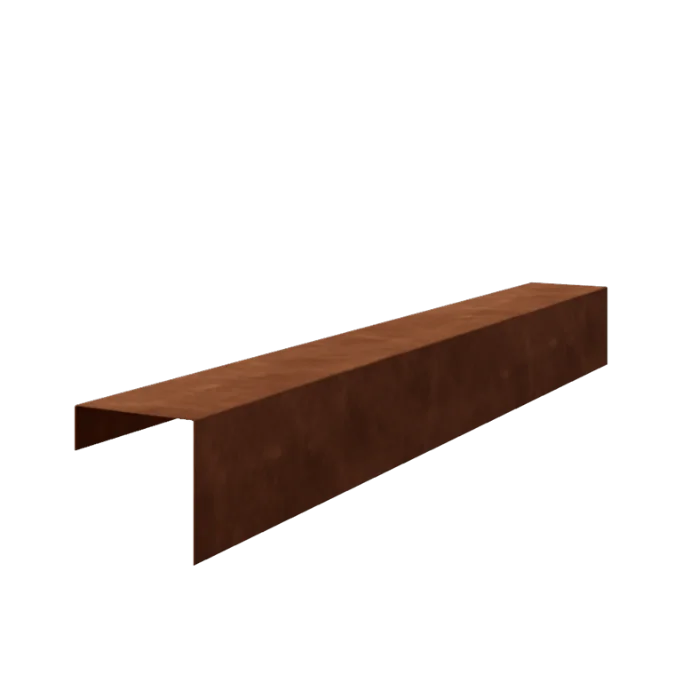 Profil de recouvrement en acier Corten - 15 x 15 x 5 cm - 240 cm