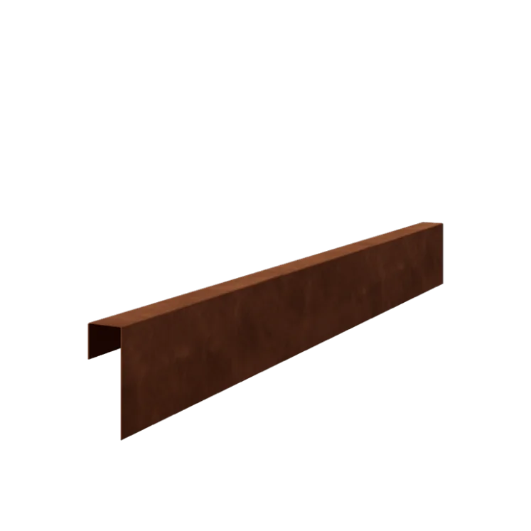 Profil de recouvrement en acier Corten - 15 x 5 x 5 cm - 150 cm