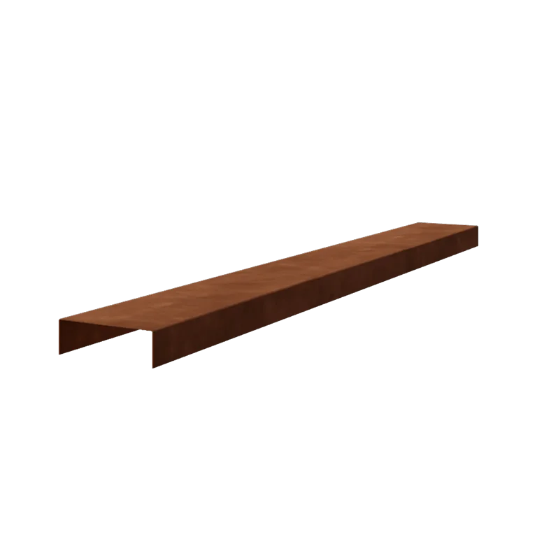 Profil de recouvrement en acier Corten - 5 x 15 x 5 cm - 240 cm