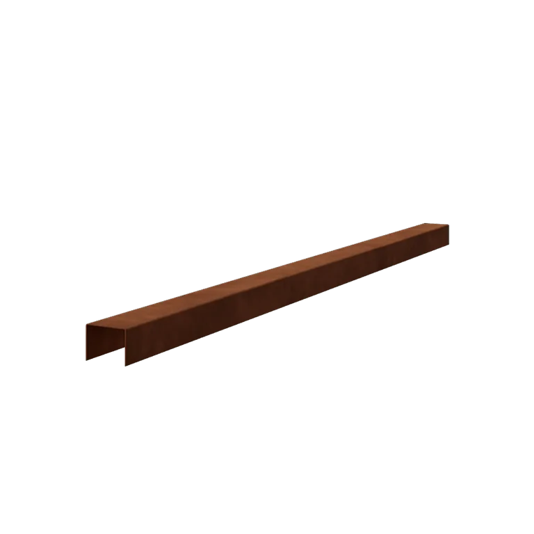 Profil de recouvrement en acier Corten - 5 x 6 x 5 cm - 150 cm