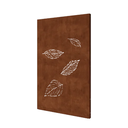 Panneau décoratif en acier Corten - Feuilles 3 - 120 x 6 x 190 cm