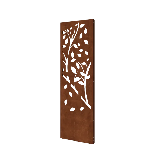 Panneau décoratif en acier Corten - Arbre - Partie 4 - 60 x 6 x 190 cm