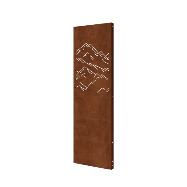 Panneau décoratif en acier Corten - Montagnes 3 - 60 x 6 x 190 cm