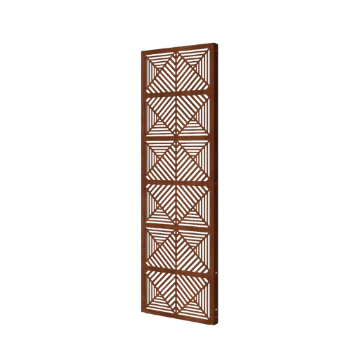Panneau décoratif en acier Corten - Lignes 1 - 60 x 6 x 190 cm
