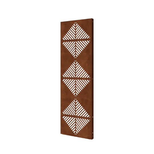 Panneau décoratif en acier Corten - Lignes 4 - 60 x 6 x 190 cm