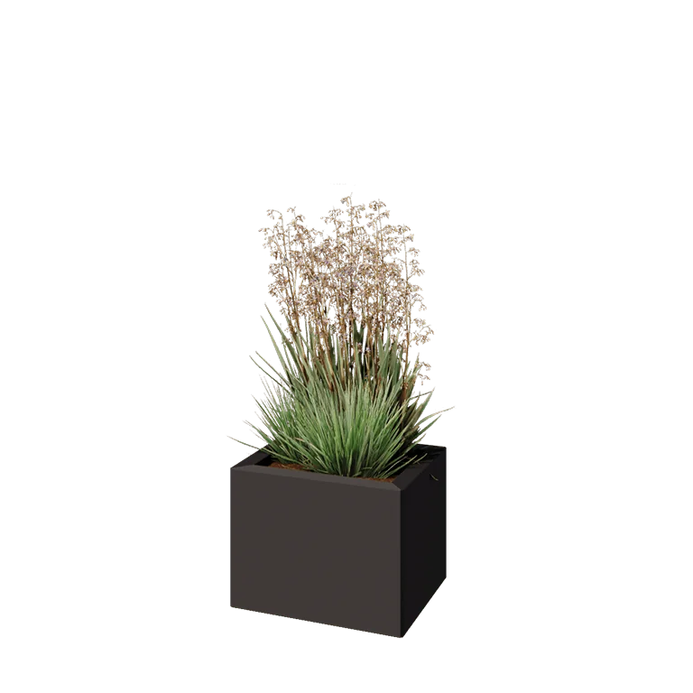 Jardinière en acier - Rectangle - 40 x 30 x 30 cm - Autre couleur RAL - Avec plaque de fond