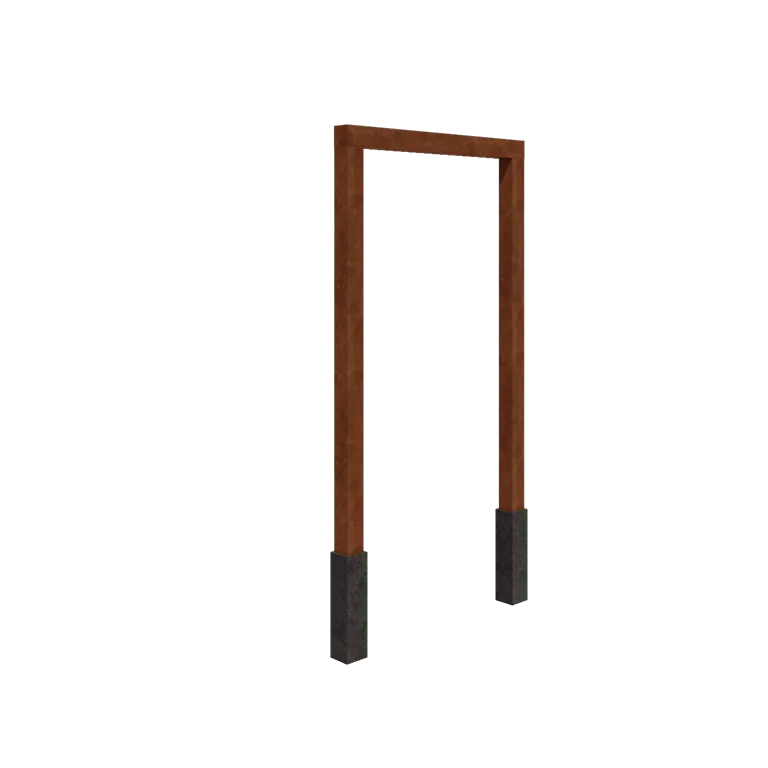 Pergola en acier Corten - Droit - 150 x 230 cm - Avec plot béton