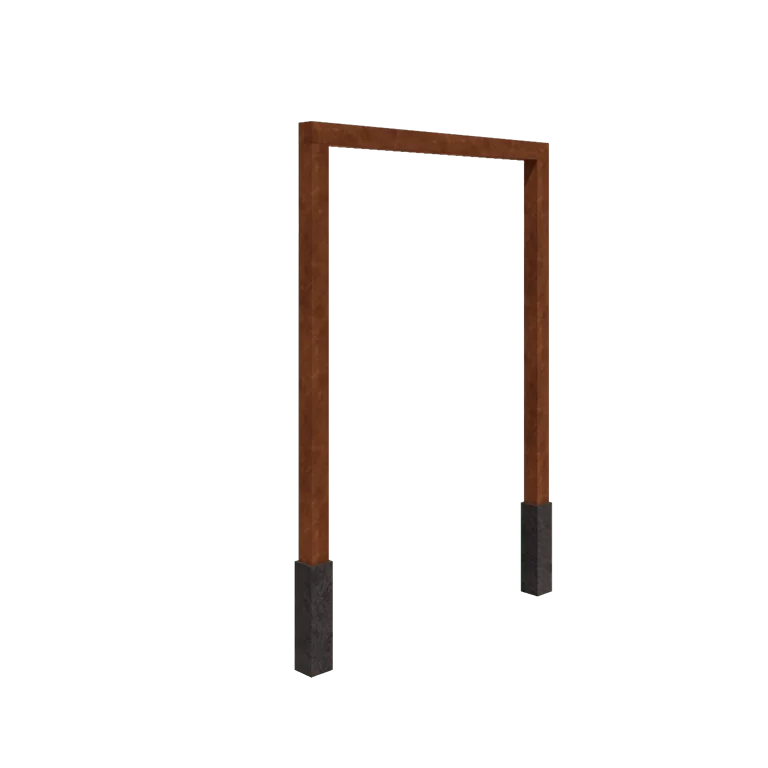 Pergola en acier Corten - Droit - 200 x 230 cm - Avec plot béton