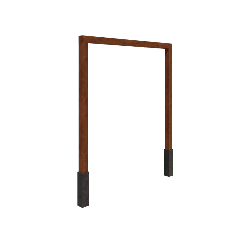 Pergola en acier Corten - Droit - 250 x 230 cm - Avec plot béton