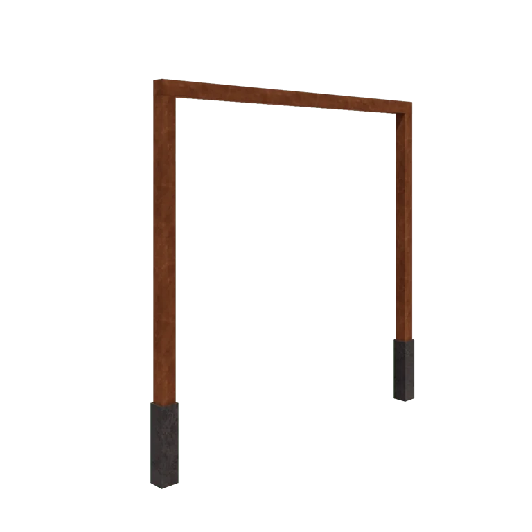 Pergola en acier Corten - Droit - 300 x 230 cm - Avec plot béton