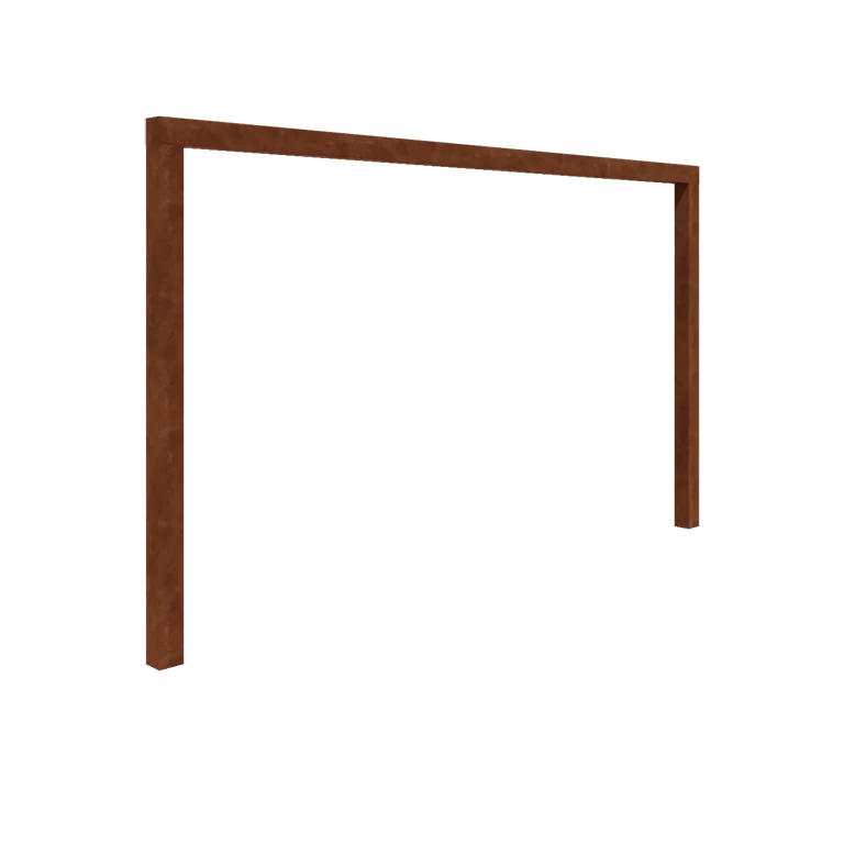 Pergola en acier Corten - Droit - 400 x 230 cm - Sans plot béton