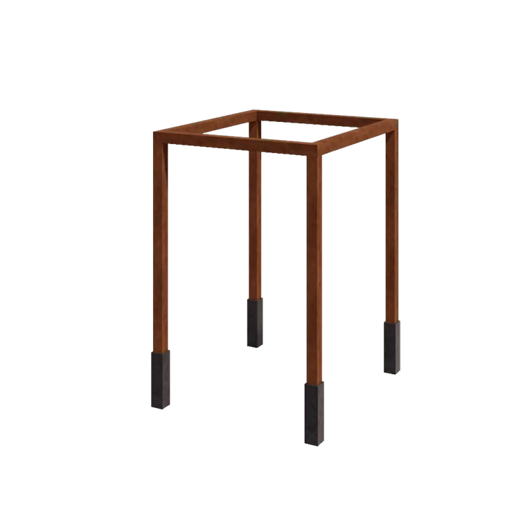 Pergola en acier Corten - Carré - 224 x 200 x 230 cm - Avec plot béton