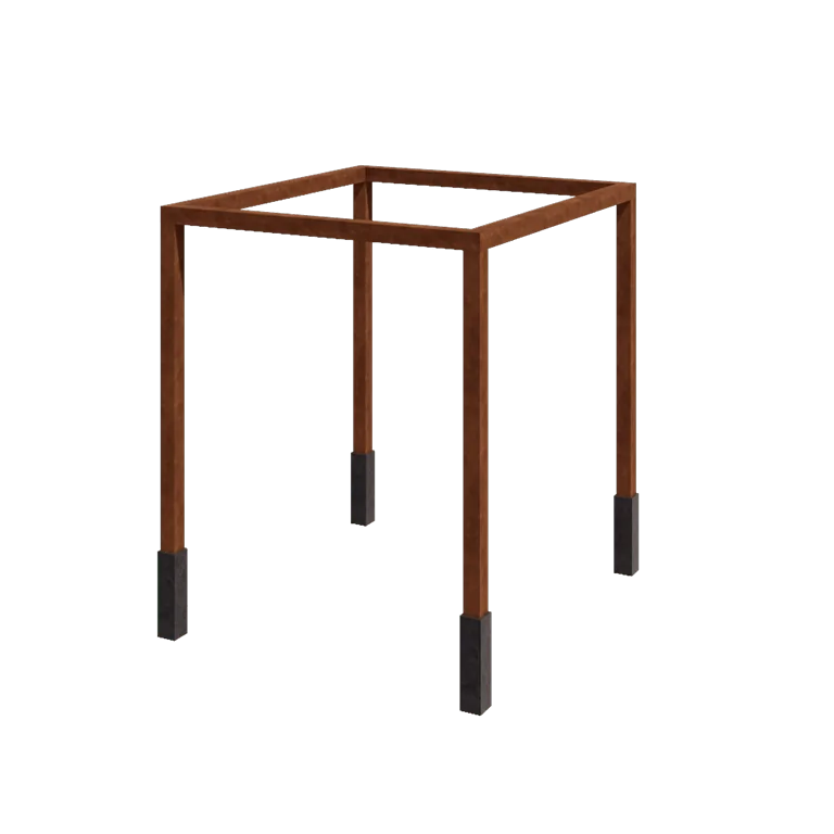 Pergola en acier Corten - Carré - 274 x 250 x 230 cm - Avec plot béton
