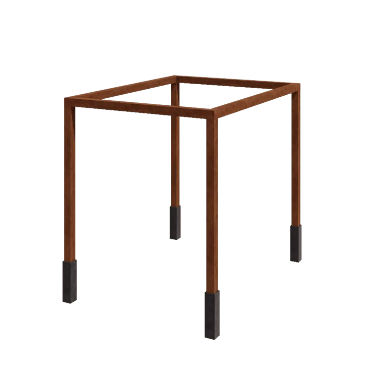 Pergola en acier Corten - Rectangle - 324 x 250 x 230 cm - Avec plot béton
