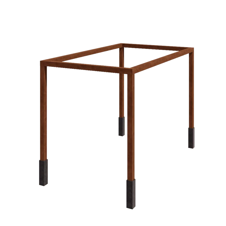 Pergola en acier Corten - Rectangle - 424 x 250 x 230 cm - Avec plot béton