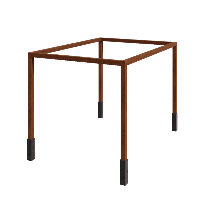 Pergola en acier Corten - Rectangle - 424 x 300 x 230 cm - Avec plot béton