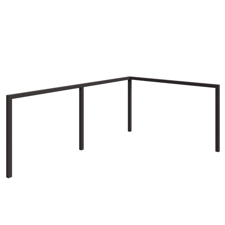 Pergola en acier - Angle - 600 x 412 x 230 cm - Autre couleur RAL - Sans plot béton