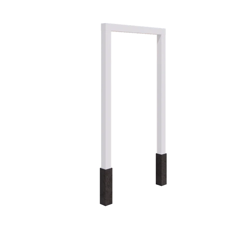 Pergola en acier - Droit - 150 x 230 cm - RAL9010 mat (blanc) - Avec plot béton