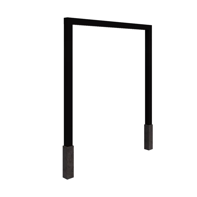 Pergola en acier - Droit - 250 x 230 cm - RAL9005 mat (noir) - Avec plot béton