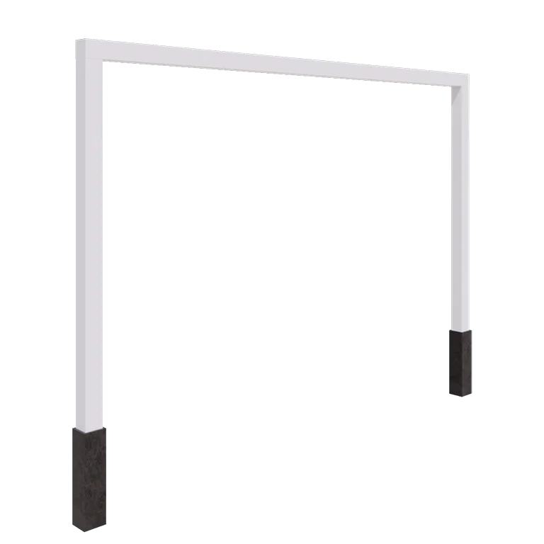 Pergola en acier - Droit - 400 x 230 cm - RAL9010 mat (blanc) - Avec plot béton
