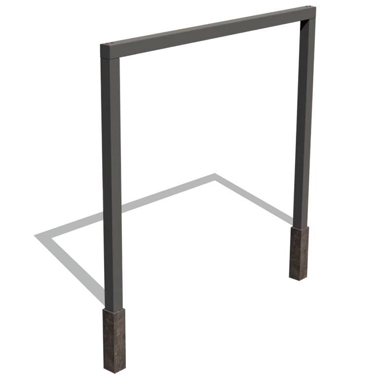Pergola en acier - Droit - 300 x 230 cm - RAL9005 mat (noir) - Sans plot béton
