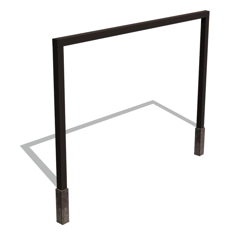 Pergola en acier - Droit - 400 x 230 cm - RAL9005 mat (noir) - Sans plot béton
