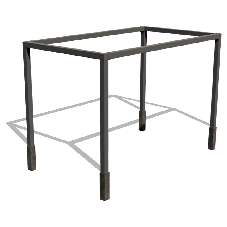 Pergola en acier - Rectangle - 424 x 250 x 230 cm - RAL9005 mat (noir) - Avec plot béton