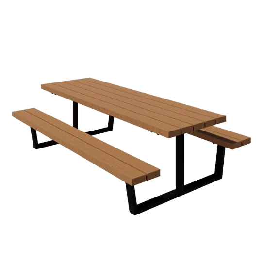 Table de pique-nique en acier - Georgia L - 240 x 163 x 75 cm - Avec du bois Douglas