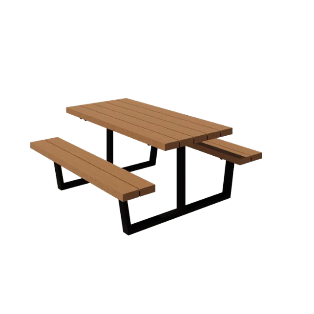 Table de pique-nique en acier - Georgia S - 160 x 163 x 75 cm - Avec du bois Douglas