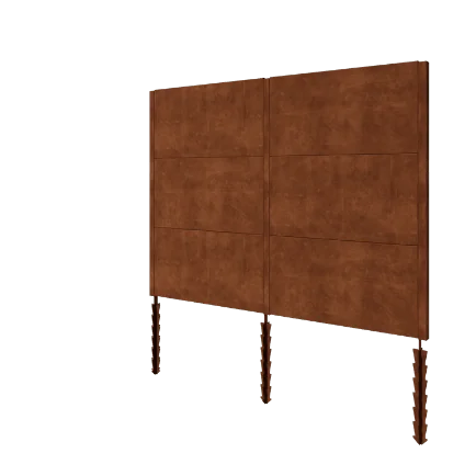 Clôture en acier Corten H3 - Kit complet - 258 x 6 x 190 cm