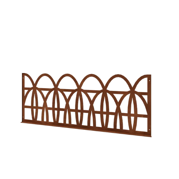 Grillage décoratif en acier Corten T - Panneau 149 x 3 x 60 cm