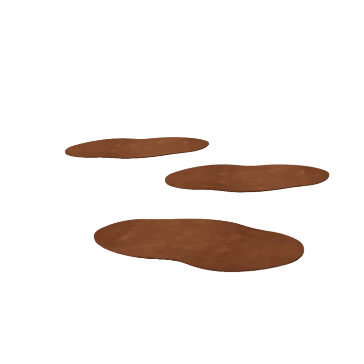 Pas japonais en acier Corten - Organique - 50 x 25 cm