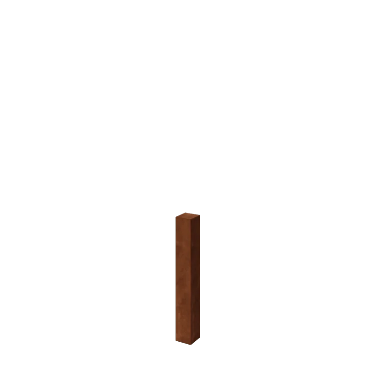 Poteau de jardin en acier Corten - 12 x 12 x 80 cm