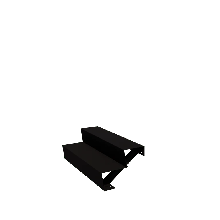 Escalier de jardin en acier - 2-marches - 48 x 100 x 34 cm - RAL9005 mat (noir)