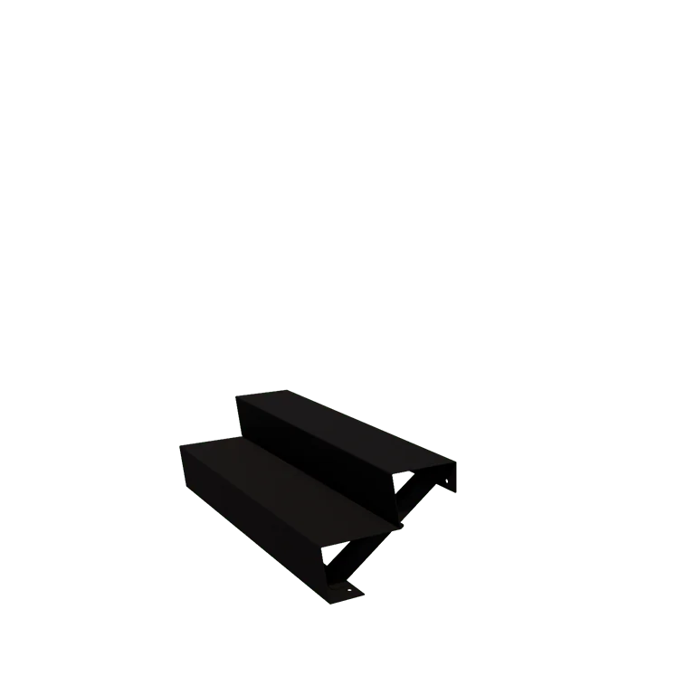 Escalier de jardin en acier - 2-marches - 48 x 120 x 34 cm - RAL9005 mat (noir)