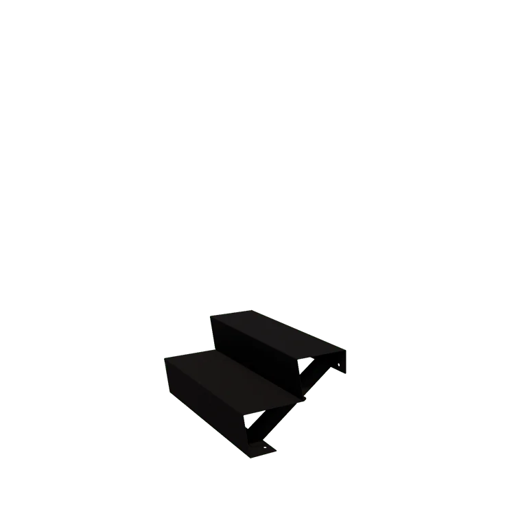 Escalier de jardin en acier - 2-marches - 48 x 80 x 34 cm - RAL9005 mat (noir)