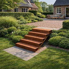 Escaliers de jardin pour un passage sûr entre différents niveaux du jardin